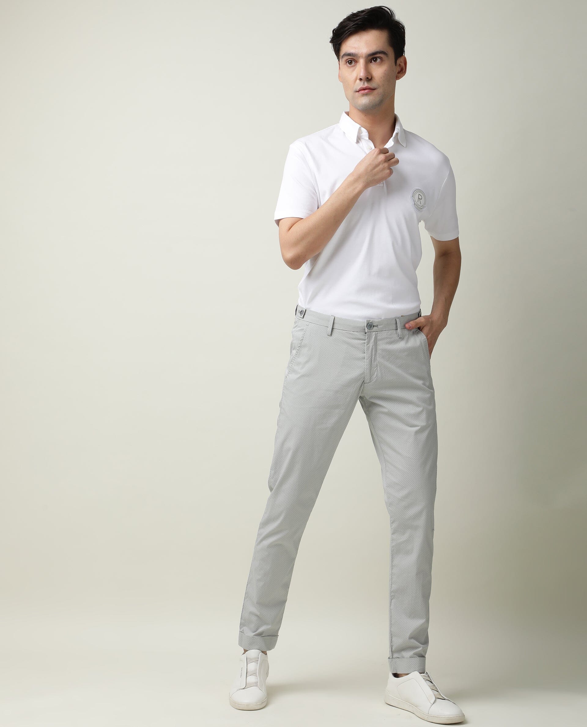 Rare Rabbit Men's Trews-1 Khaki Solid Mid-Rise Regular Fit Trouser